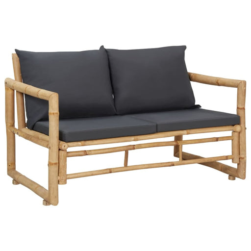 Garden Bench with Cushions Bamboo Toppki
