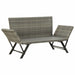 Garden Bench with Cushions Grey Poly Rattan Alxtx