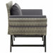 Garden Bench with Cushions Grey Poly Rattan Alxtx