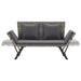 Garden Bench with Cushions Grey Poly Rattan Alxtx