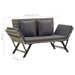 Garden Bench with Cushions Grey Poly Rattan Alxtx
