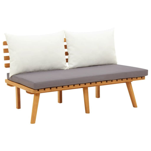 Garden Bench With Cushions Solid Acacia Wood Allix