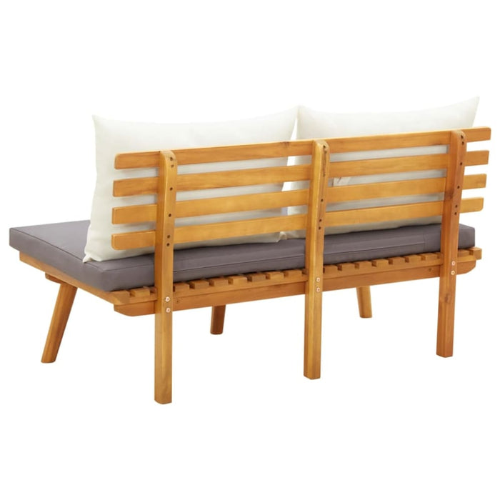 Garden Bench With Cushions Solid Acacia Wood Allix