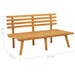 Garden Bench with Cushions Solid Acacia Wood Allix