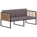 Garden Bench with Cushions Solid Acacia Wood Dark Grey Alpbk