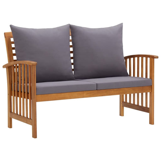 Garden Bench With Cushions Solid Acacia Wood Tobxlo