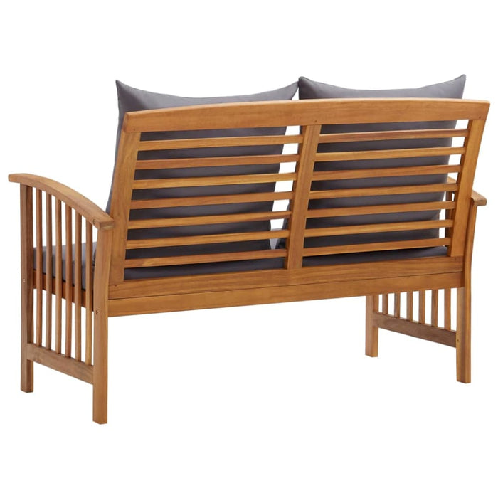 Garden Bench With Cushions Solid Acacia Wood Tobxlo