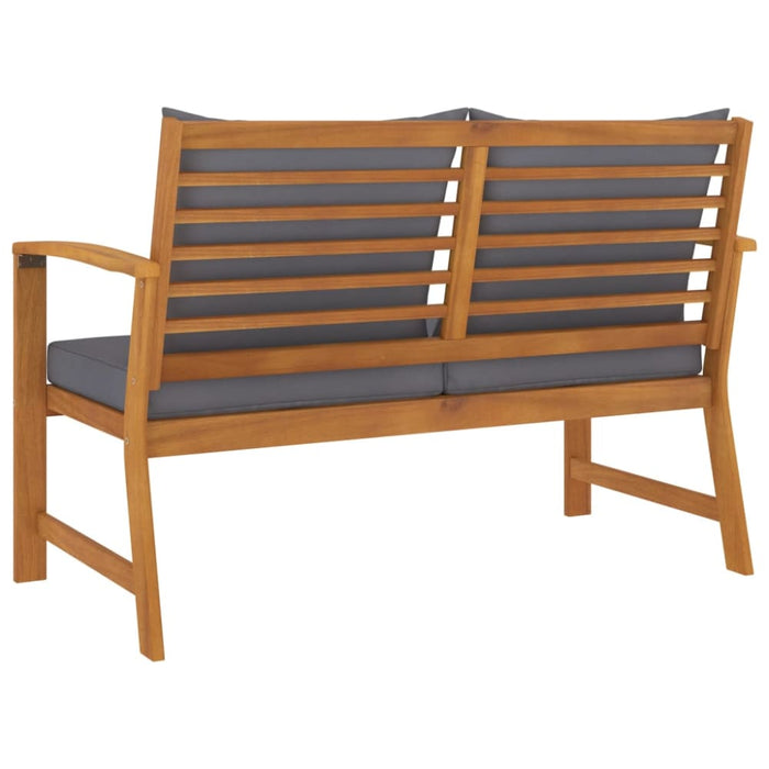 Garden Bench with Dark Grey Cushion Solid Acacia Wood Toontb