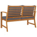 Garden Bench with Dark Grey Cushion Solid Acacia Wood Toontb