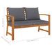 Garden Bench with Dark Grey Cushion Solid Acacia Wood Toontb