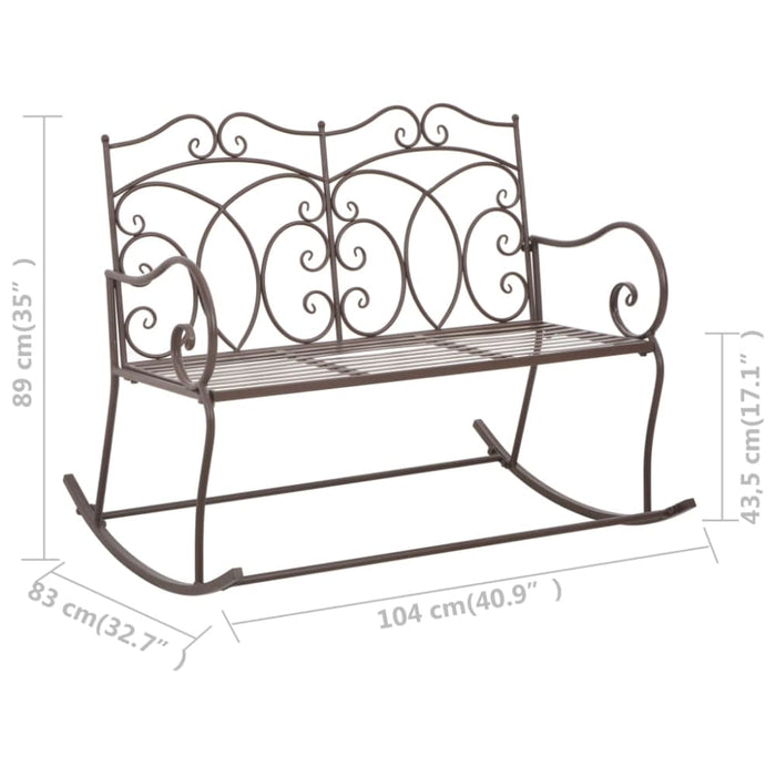 Garden Bench Iron Antique Brown Apati