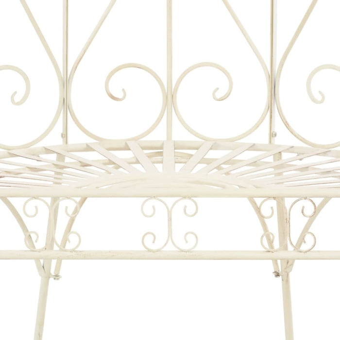 Garden Bench Iron Antique White Apatx