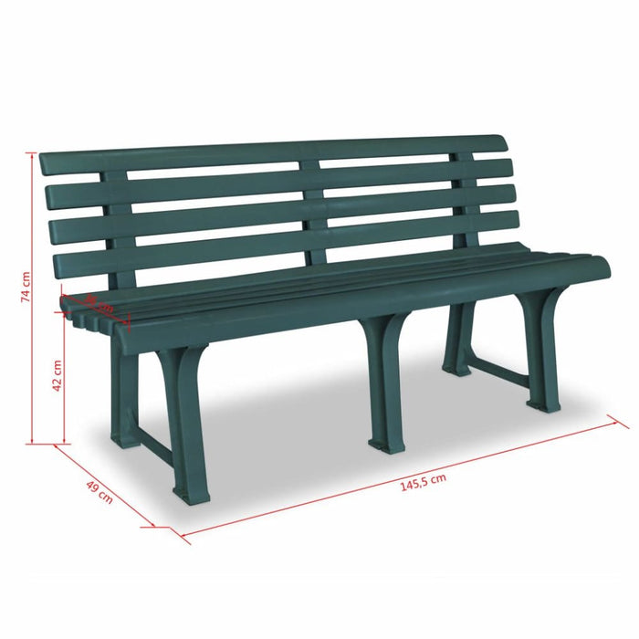 Garden Bench Plastic Green Atpna