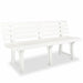 Garden Bench Plastic White Atpnt