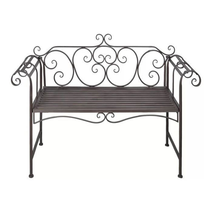 Garden Bench Steel Antique Brown Abiol
