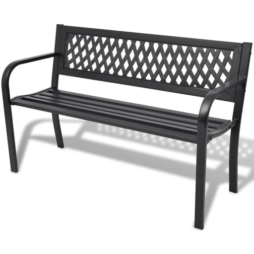 Garden Bench Steel Black Axolk