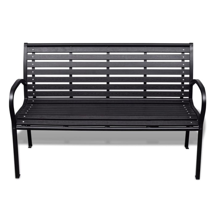 Garden Bench Steel and Wpc Black Aoppl