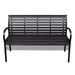 Garden Bench Steel and Wpc Black Aoppl