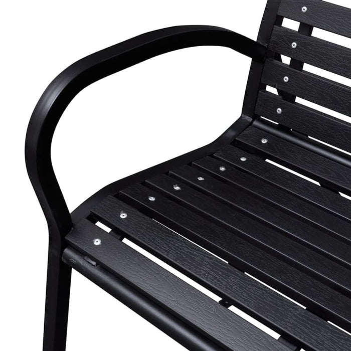 Garden Bench Steel and Wpc Black Aoppl