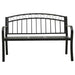 Garden Bench with Table Black 120 Cm Steel Tokpna