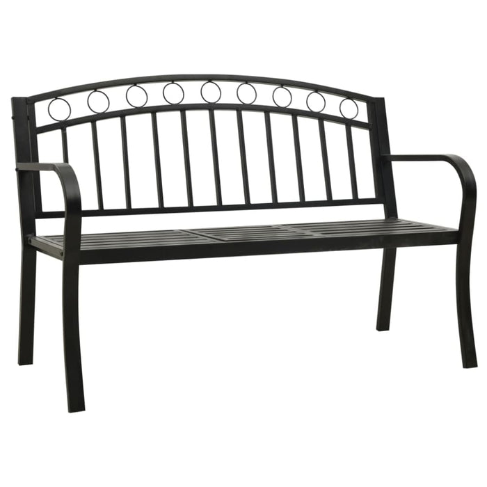 Garden Bench with Table Black 120 Cm Steel Tokpna