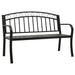 Garden Bench with Table Black 120 Cm Steel Tokpna