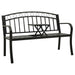 Garden Bench with Table Black 120 Cm Steel Tokpna