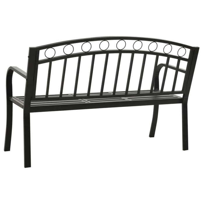 Garden Bench with Table Black 120 Cm Steel Tokpna
