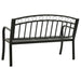 Garden Bench with Table Black 120 Cm Steel Tokpna