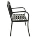 Garden Bench with Table Black 120 Cm Steel Tokpna