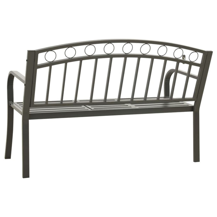 Garden Bench with Table Grey 120 Cm Steel Tokpnp
