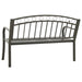 Garden Bench with Table Grey 120 Cm Steel Tokpnp
