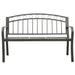 Garden Bench with Table Grey 120 Cm Steel Tokpnp