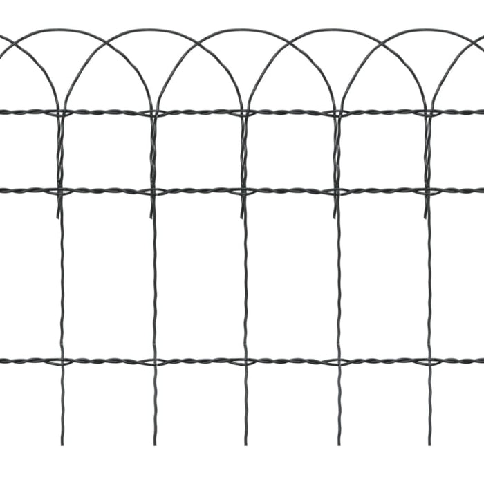 Garden Border Fence Powder-coated Iron 25x0.4 m Oaobix