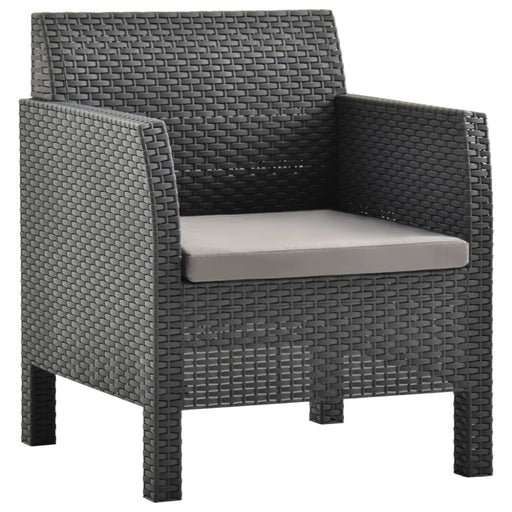 Garden Chair with Cushion Pp Rattan Anthracite Topltk