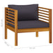 Garden Chair with Dark Grey Cushions Solid Acacia Wood