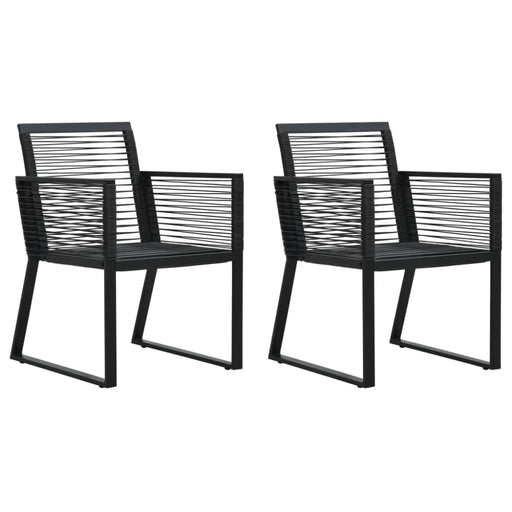 Garden Chairs 2 Pcs Black Pvc Rattan Anpix