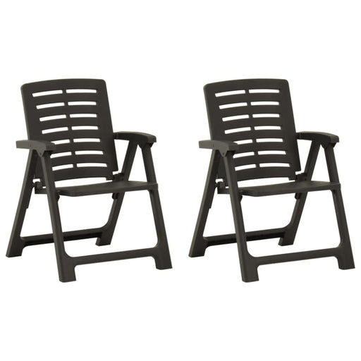 Garden Chairs 2 Pcs Plastic Anthracite Topntn