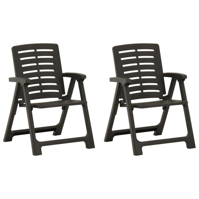 Garden Chairs 2 Pcs Plastic Anthracite Topntn
