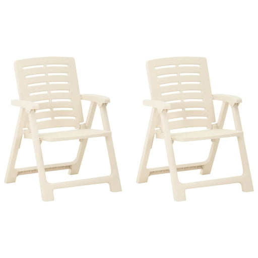 Garden Chairs 2 Pcs Plastic White Topntl