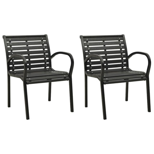 Garden Chairs 2 Pcs Steel and Wpc Black Toxbta