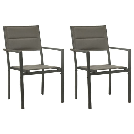 Garden Chairs 2 Pcs Textilene and Steel Grey Anthracite