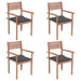 Garden Chairs 4 Pcs with Anthracite Cushions Solid Teak