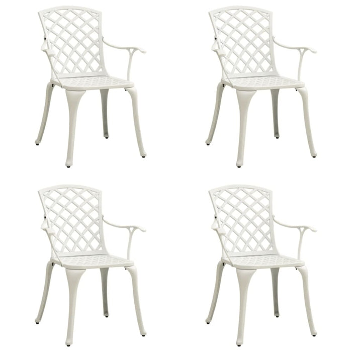 Garden Chairs 4 Pcs Cast Aluminium White Toppip