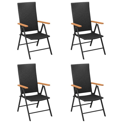 Garden Chairs 4 Pcs Poly Rattan Black Totobl