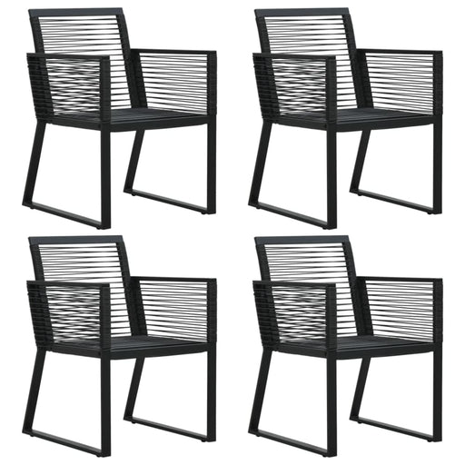 Garden Chairs 4 Pcs Rope Rattan Black Toxolb