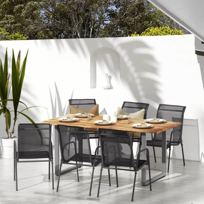 Garden Chairs 6 Pcs Steel And Textilene Black Tolnok