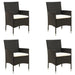 Garden Chairs with Cushions 4 Pcs Poly Rattan Black Tollnn