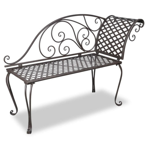 Garden Chaise Lounge Steel Antique Brown Abioi