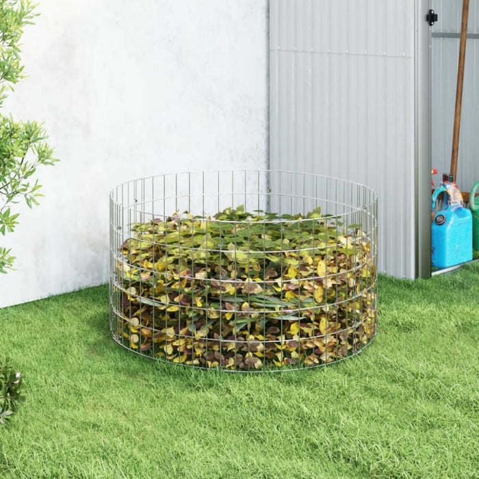 Garden Composter ø100x50 Cm Galvanised Steel Toopkat